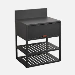 Outdoor kitchen steel 1 cabinet 2 shelves L80cm