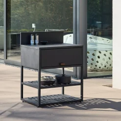 Outdoor kitchen steel 1 cabinet 2 shelves L80cm