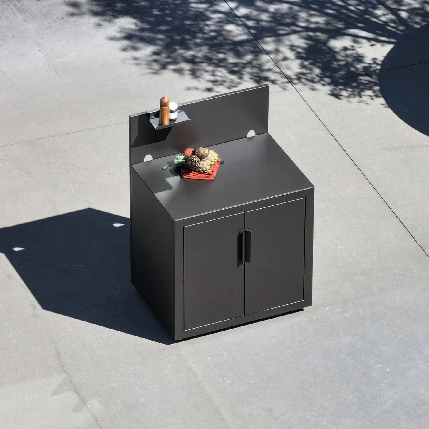 Outdoor kitchen steel 2 doors 1 hook L80cm