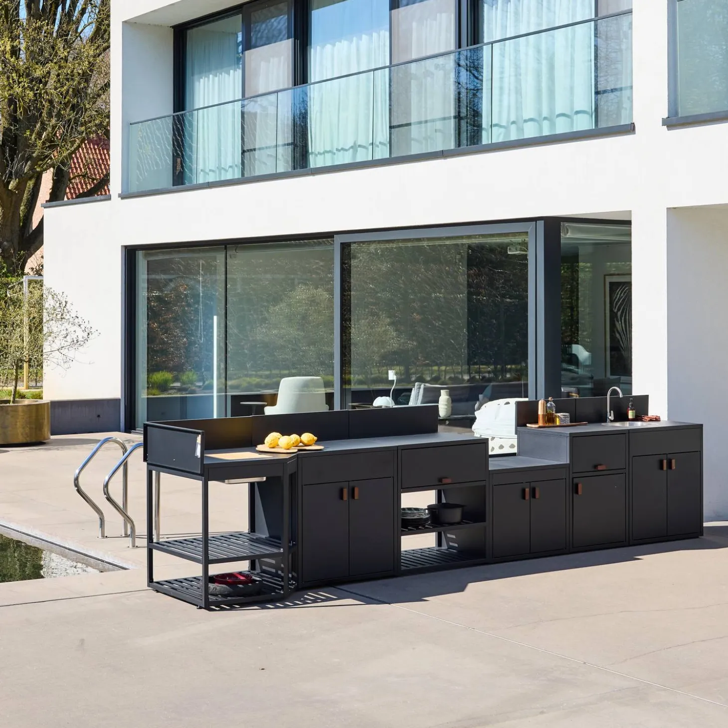 Outdoor kitchen 6 steel modules