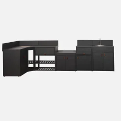 Outdoor kitchen 6 steel modules