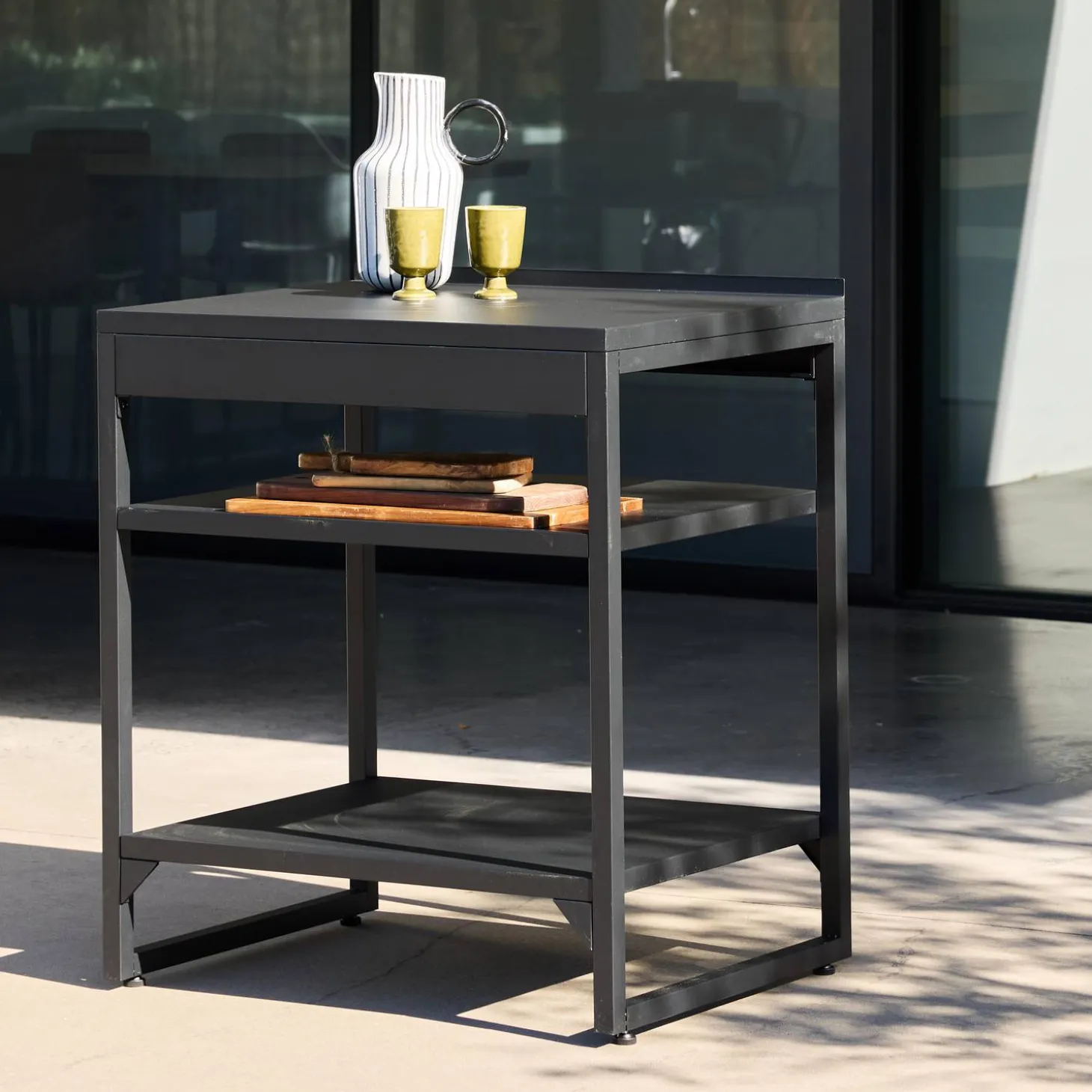 Outdoor kitchen steel 2 shelves L80cm