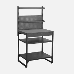 Outdoor kitchen steel 2 shelves 2 hanging shelves and pegboard L80cm