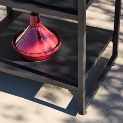 Outdoor kitchen steel 2 shelves 2 hanging shelves and pegboard L80cm