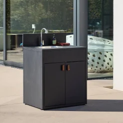Outdoor kitchen steel sink and 2 doors L80cm