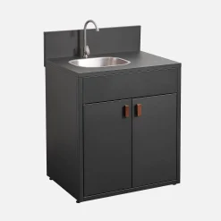 Outdoor kitchen steel sink and 2 doors L80cm