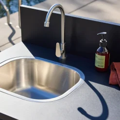 Outdoor kitchen steel sink and 2 doors L80cm
