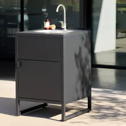 Outdoor kitchen steel sink and 1 door L60cm