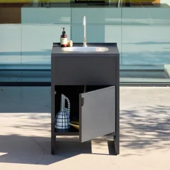 Outdoor kitchen steel sink and 1 door L60cm