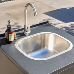Outdoor kitchen steel sink and 1 door L60cm