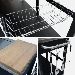 Outdoor kitchen steel with American gas grill 5 burners