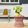 Outdoor side table steel mesh design