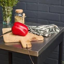 Outdoor steel kitchen with 2 shelves L49cm
