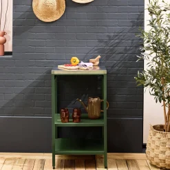 Outdoor steel kitchen with 2 shelves L49cm