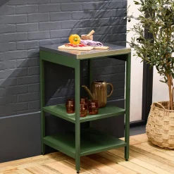 Outdoor steel kitchen with 2 shelves L49cm