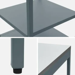 Outdoor steel kitchen with 2 shelves L49cm