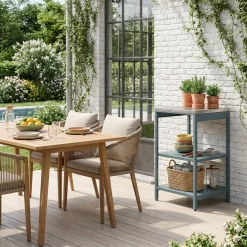 Outdoor steel kitchen with 2 shelves L49cm