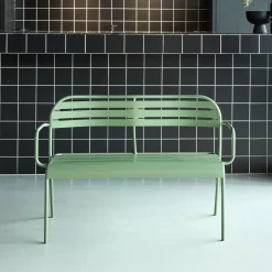 Outdoor steel 2-seater bench