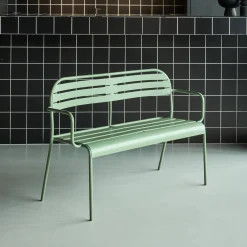 Outdoor steel 2-seater bench