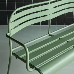 Outdoor steel 2-seater bench