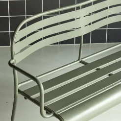 Outdoor steel 2-seater bench