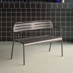 Outdoor steel 2-seater bench