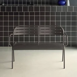Outdoor steel 2-seater bench