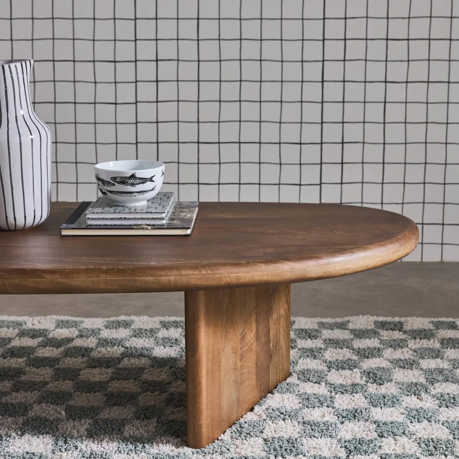 Oval coffee table mango wood