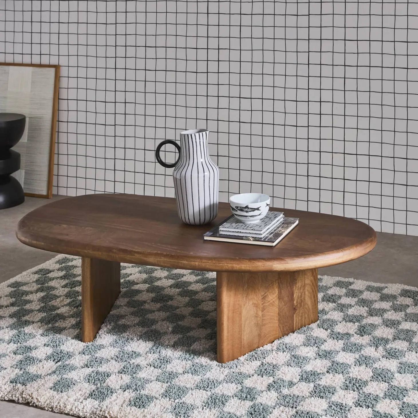 Oval coffee table mango wood