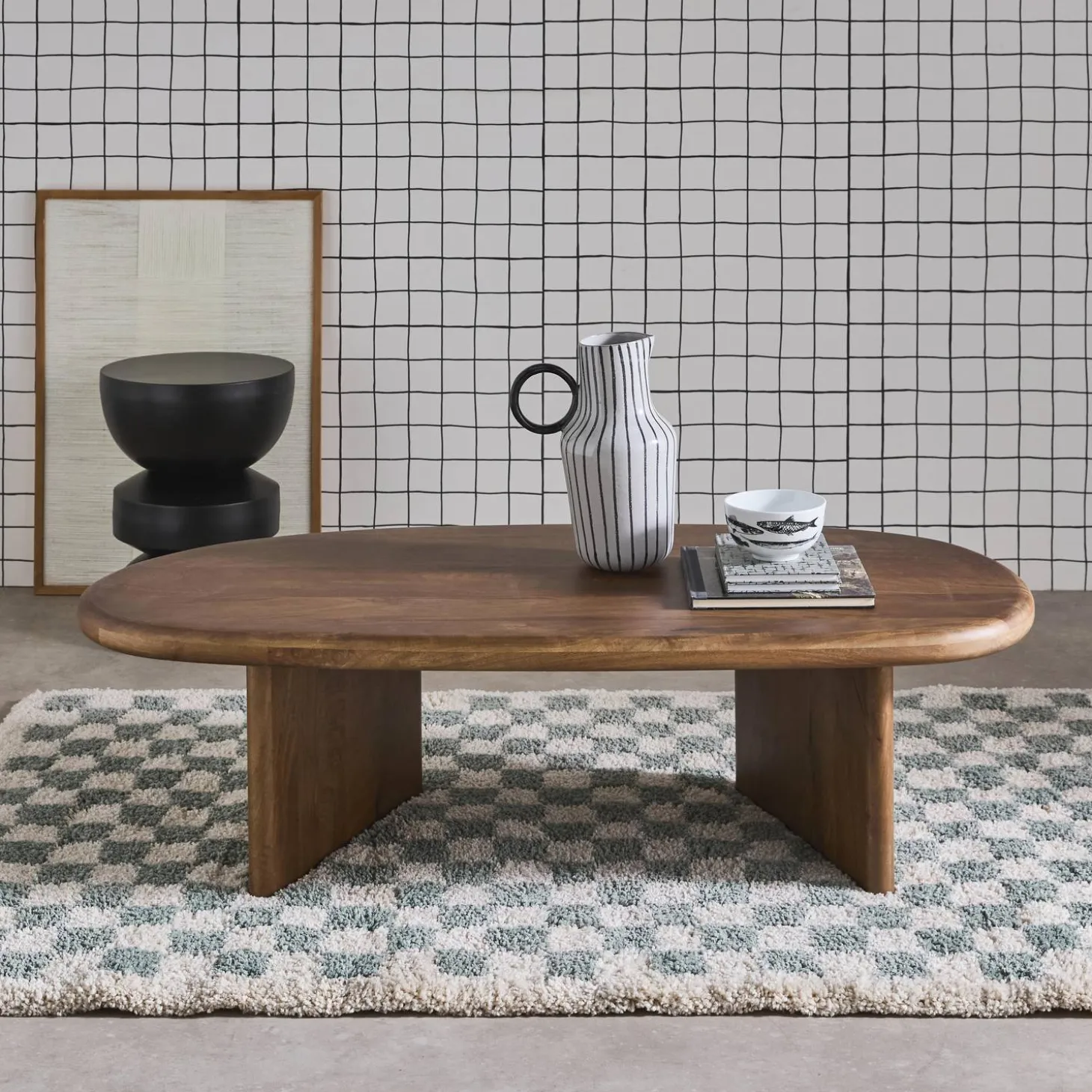 Oval coffee table mango wood