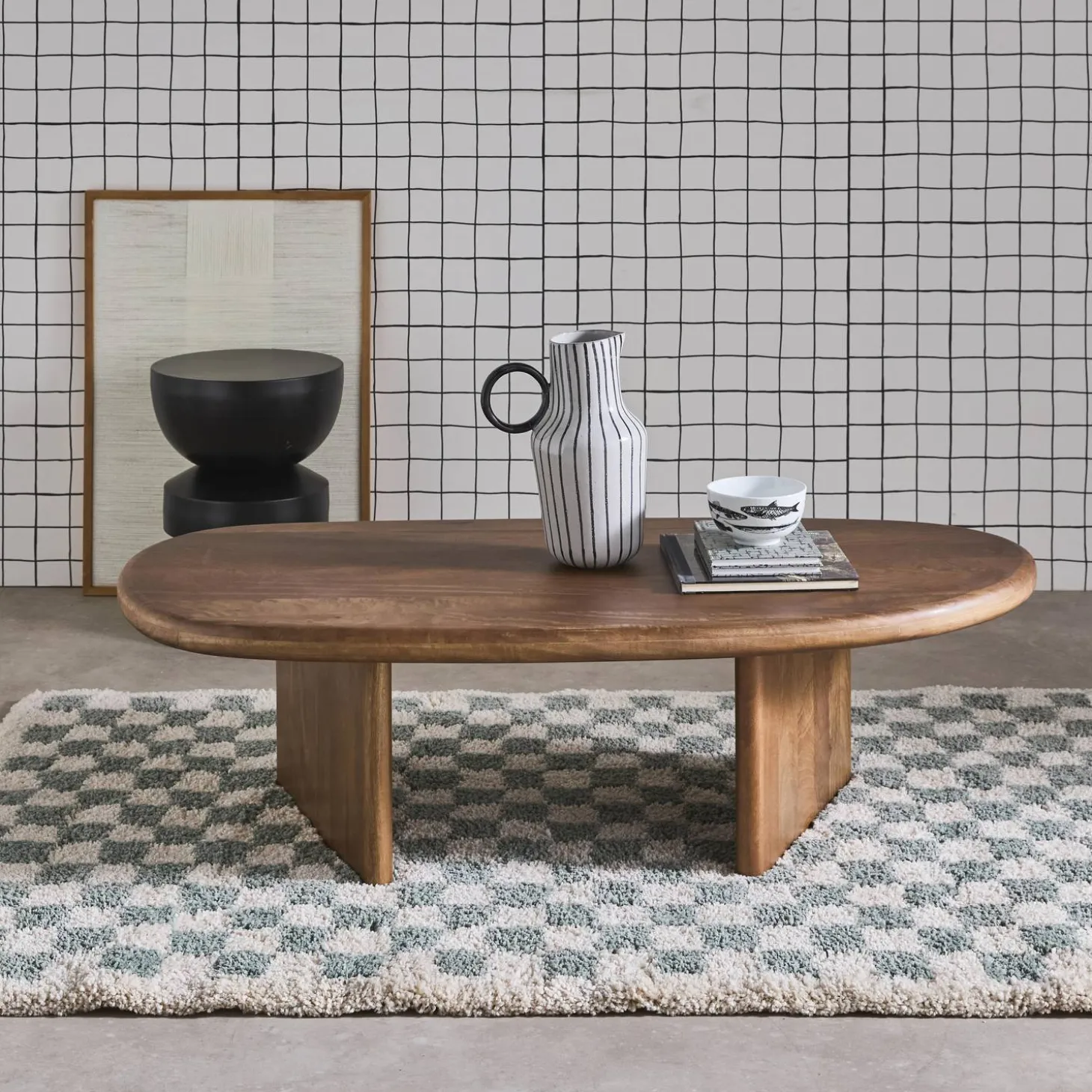 Oval coffee table mango wood