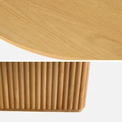 Oval coffee table Rubberwood oak veneer
