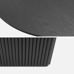 Oval coffee table Rubberwood oak veneer