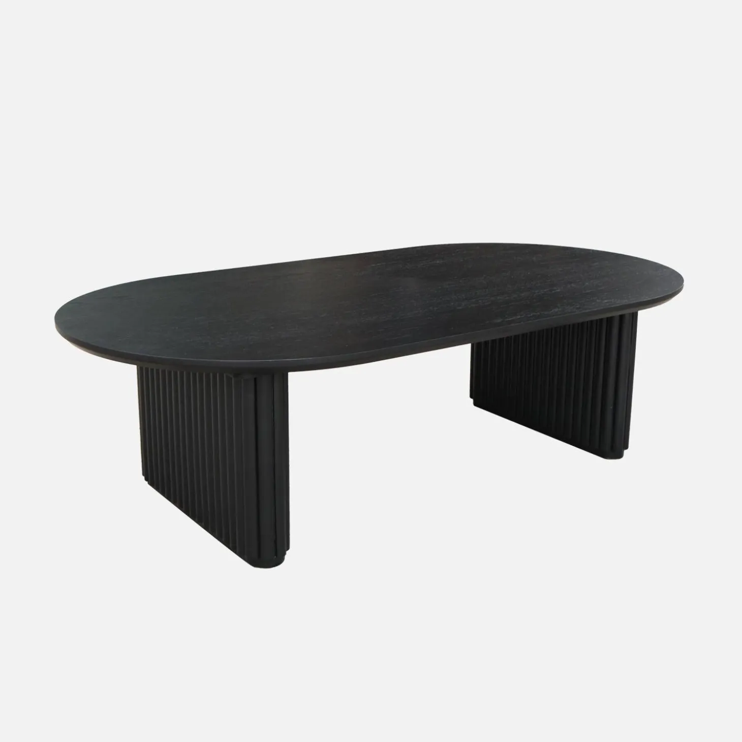 Oval coffee table Rubberwood oak veneer
