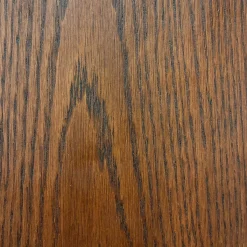 Oval console rubberwood and oak-effect veneer