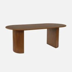 Oval dining table 200cm in rubberwood and oak veneer, seats 6-8