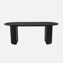 Oval dining table 200cm in rubberwood and oak veneer, seats 6-8