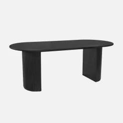 Oval dining table 200cm in rubberwood and oak veneer, seats 6-8