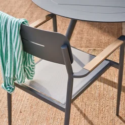 Oval extendable aluminum garden table 220/280 cm seats 10