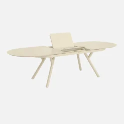 Oval extendable aluminum garden table 220/280 cm seats 10