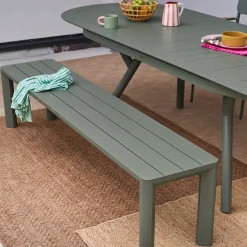Oval extendable aluminum garden table 220/280 cm seats 10