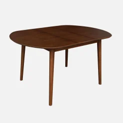 Oval extendable dining table rubberwood and oak veneer 4-6 seats