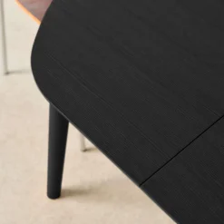Oval extendable dining table rubberwood and oak veneer 4-6 seats