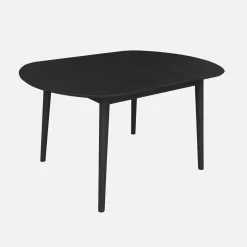Oval extendable dining table rubberwood and oak veneer 4-6 seats