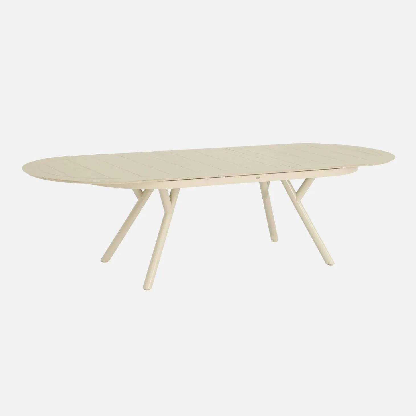 Oval extendable garden table 220/280cm + 6 armchairs, aluminium