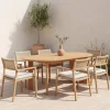 Oval garden table acacia wood 200cm seats 6