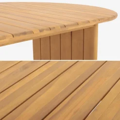 Oval garden table acacia wood 200cm seats 6