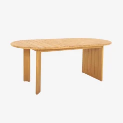 Oval garden table acacia wood 200cm seats 6