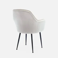 Pair of accent velvet armchairs with metal legs