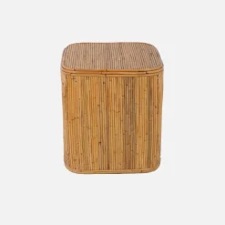 Pair of bedside tables or side tables in natural rattan
